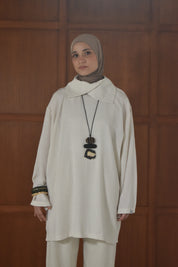Oversized linnen shirt - Soft taupe
