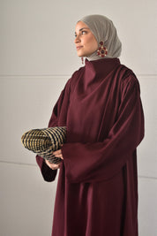 Abaya met kraag - bordeaux