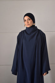 Abaya met kraag - donkerblauw