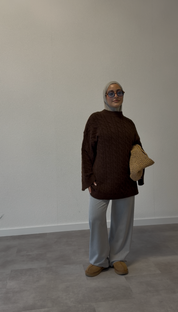 Kabeltrui - donkerbruin