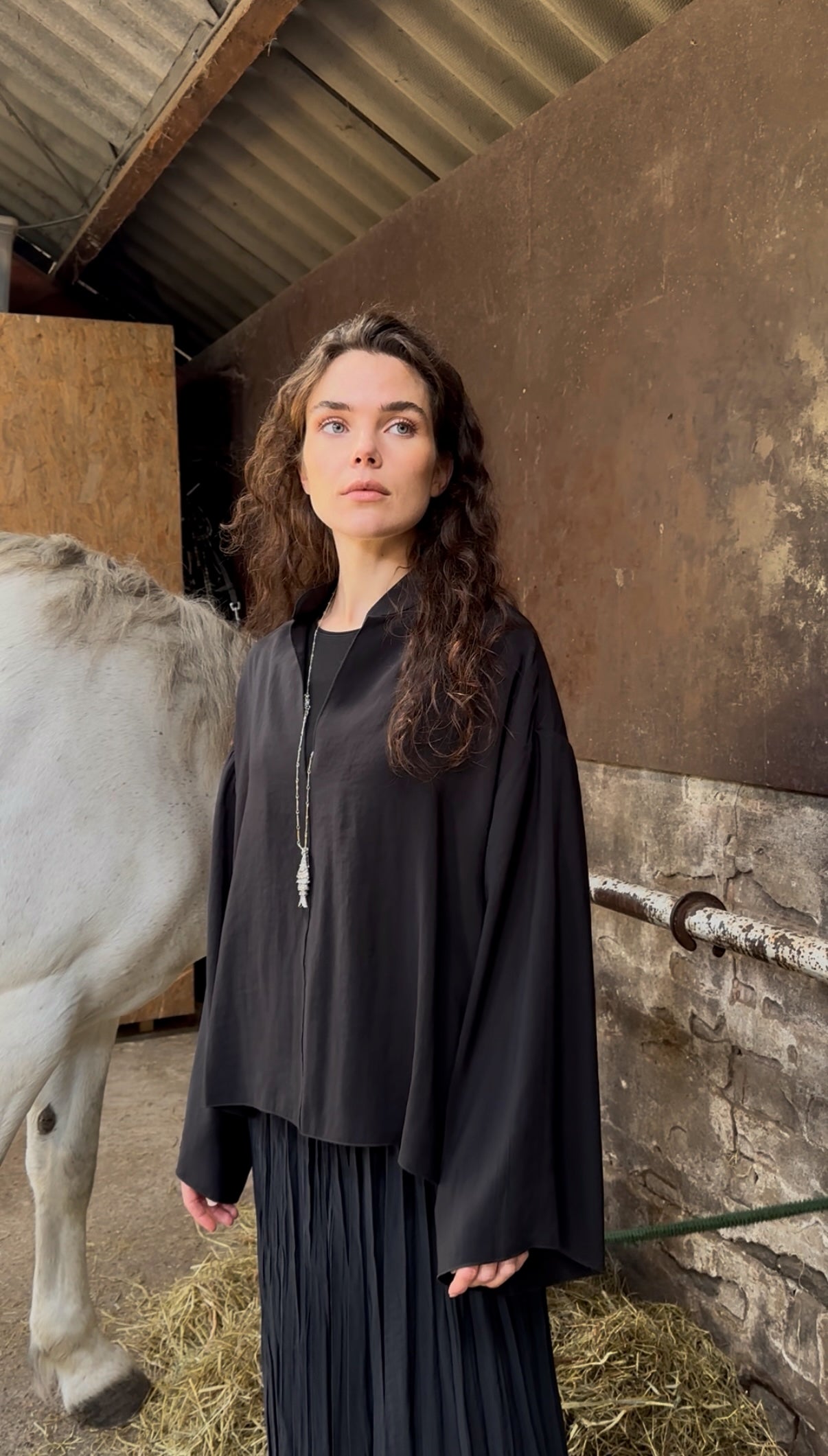 Oversized blouse - zwart