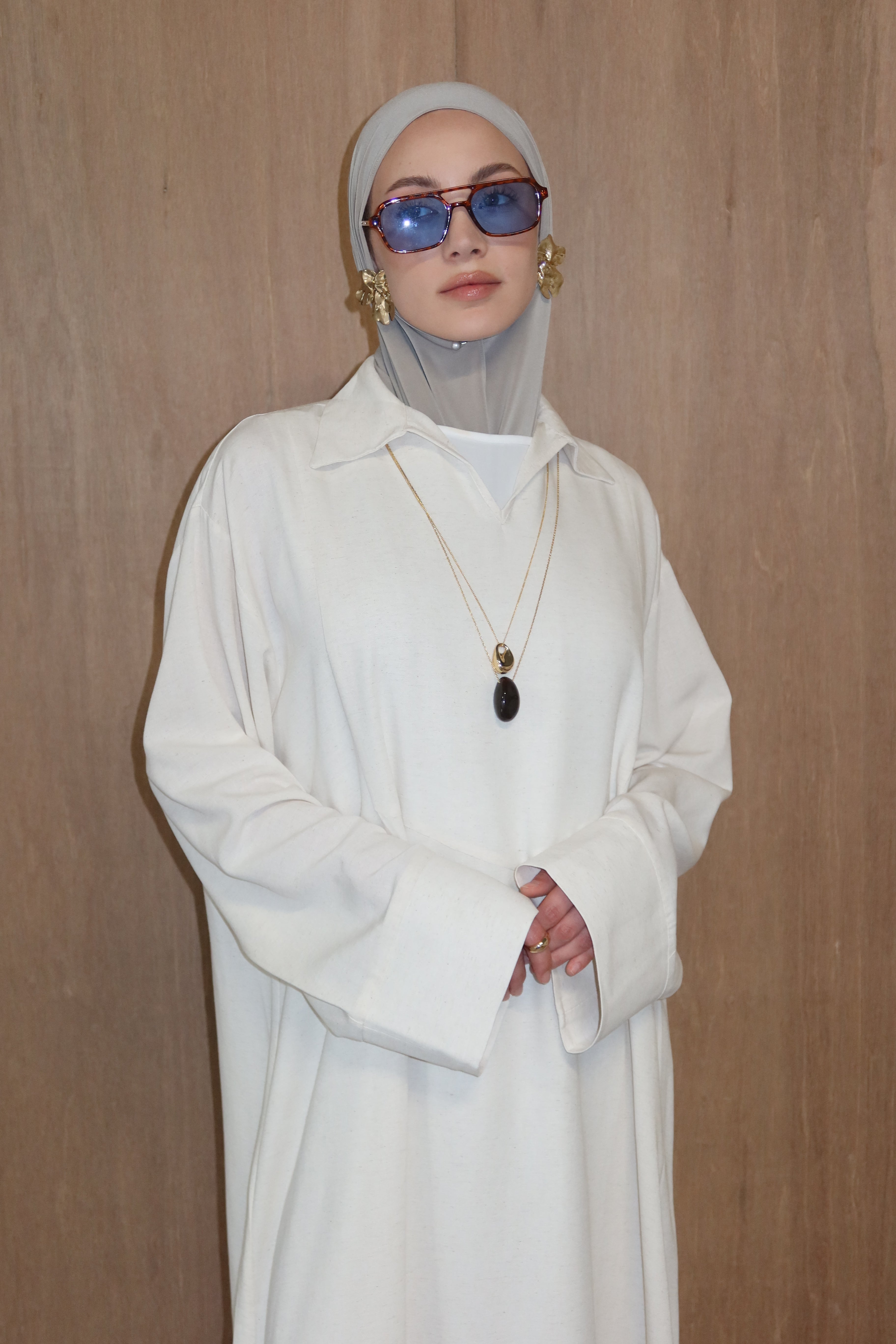 Linnen abaya - Zandbeige