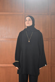 Oversized linnen shirt - Zwart