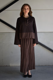 Oversized blouse - donkerbruin