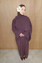 Abaya met sjaal - Aubergine