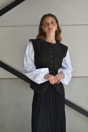 Blouse inclusief mouwen - donkerbruin