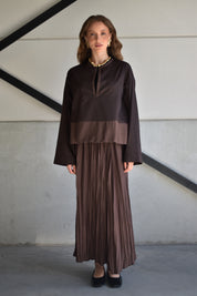 Oversized blouse - donkerbruin