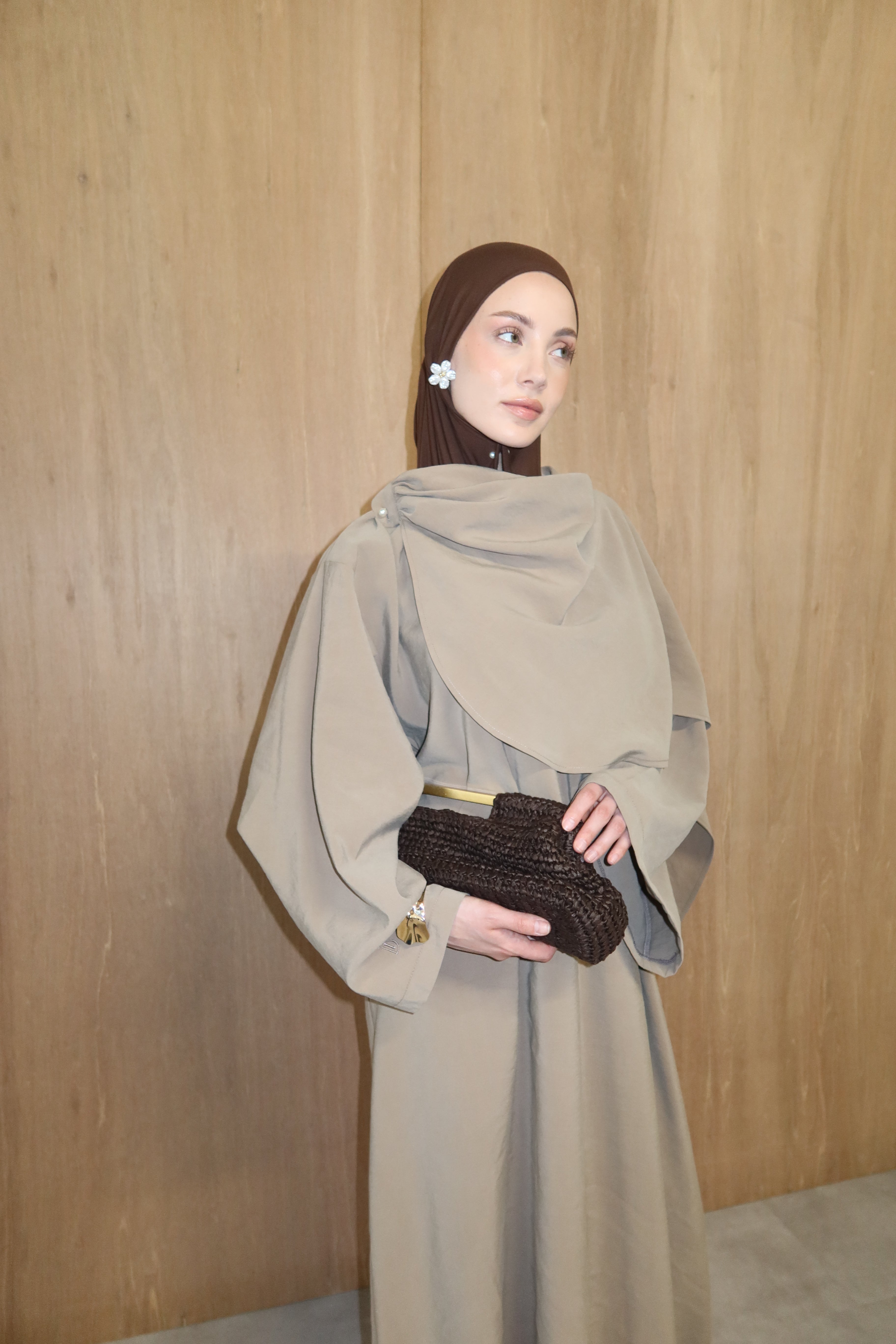 Abaya met sjaal - Koelbruin