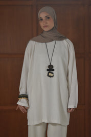 Linnen twinset - Soft taupe