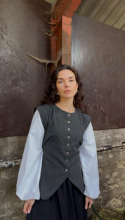 Blouse inclusief mouwen - antraciet