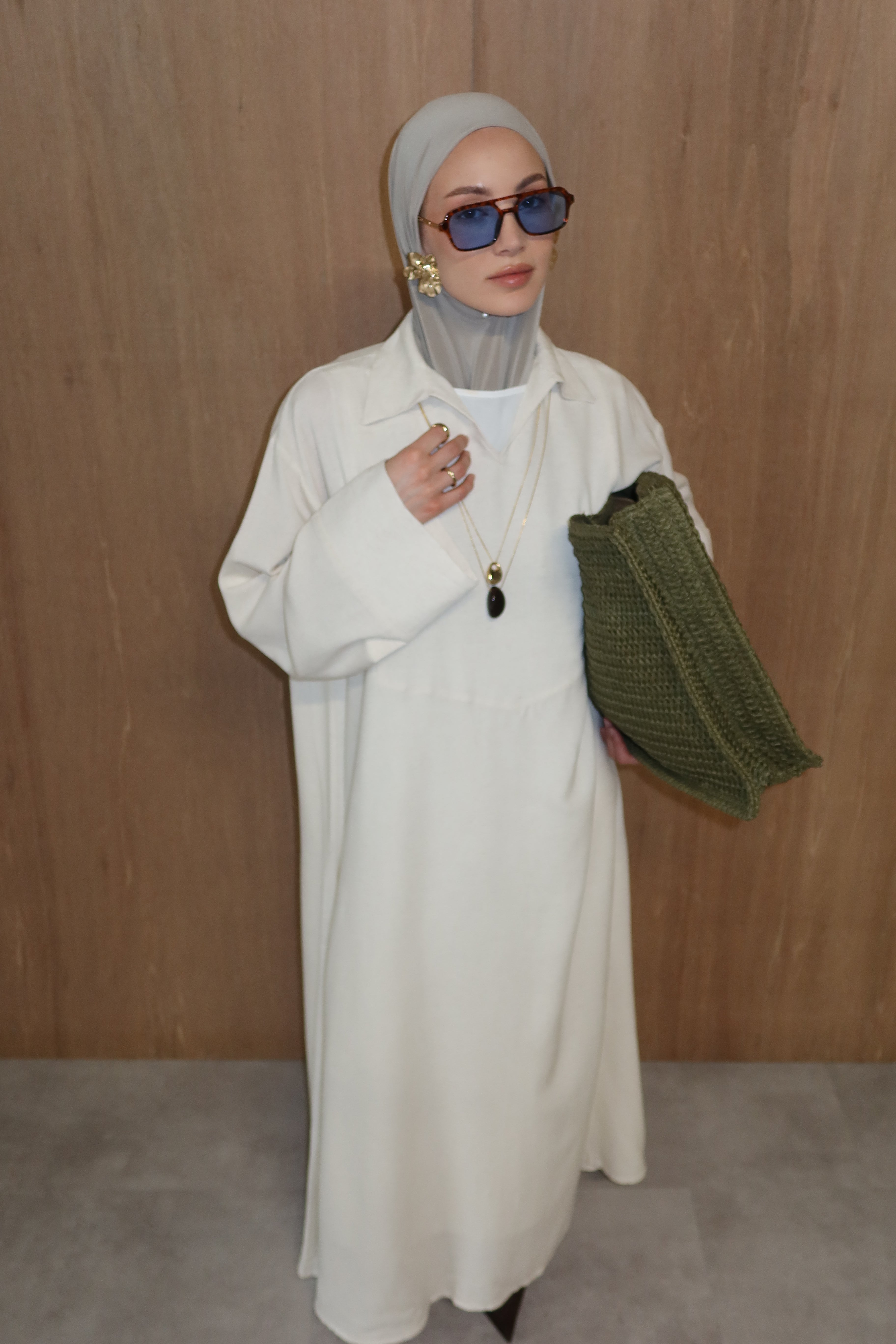 Linnen abaya - Zandbeige
