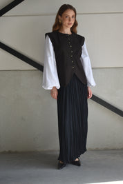 Blouse inclusief mouwen - donkerbruin