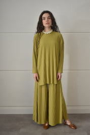 Plisse twinset - Olive