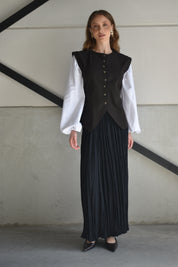 Blouse inclusief mouwen - donkerbruin
