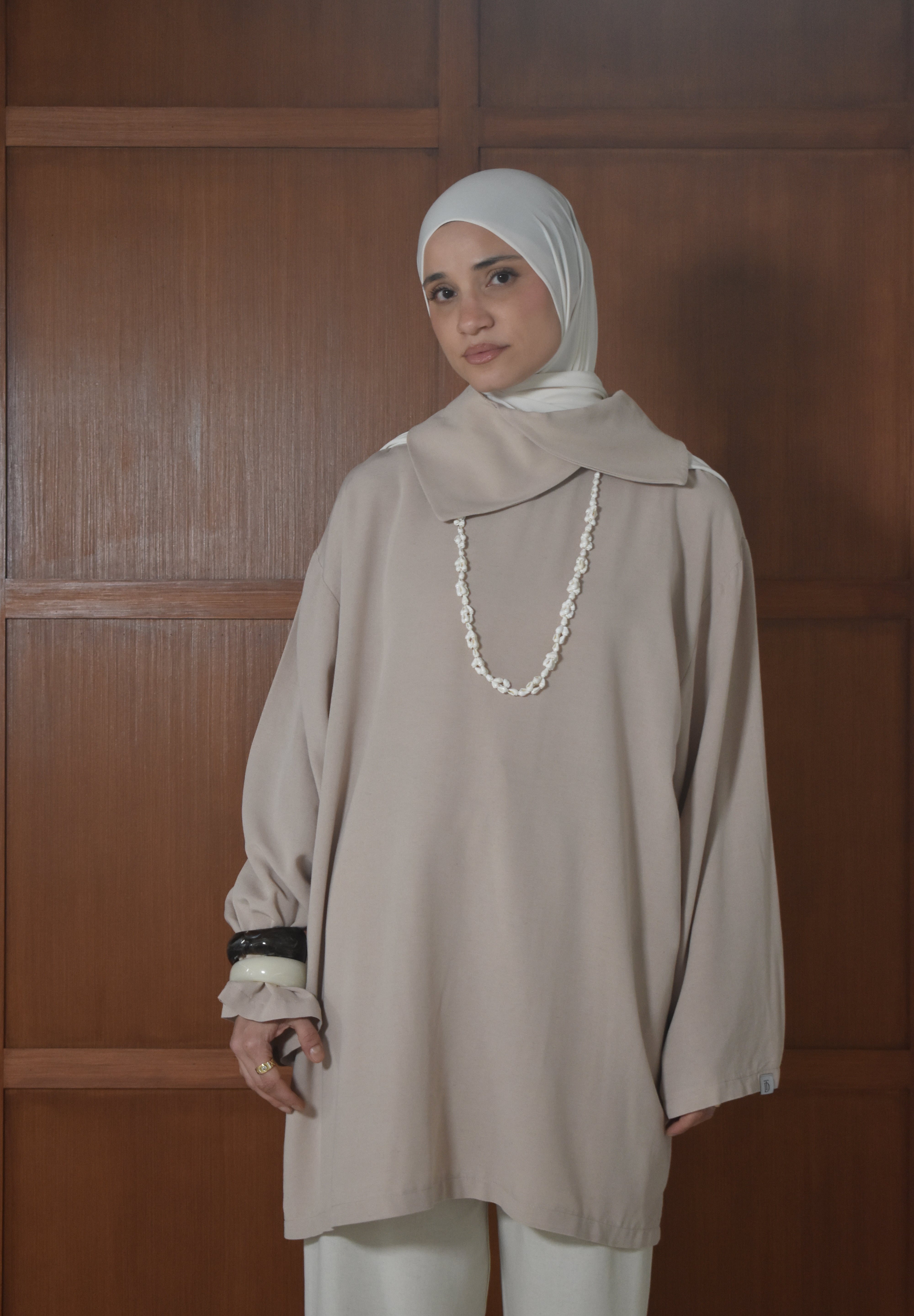 Oversized linnen shirt - Urban taupe