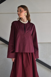 Oversized blouse - bordeaux