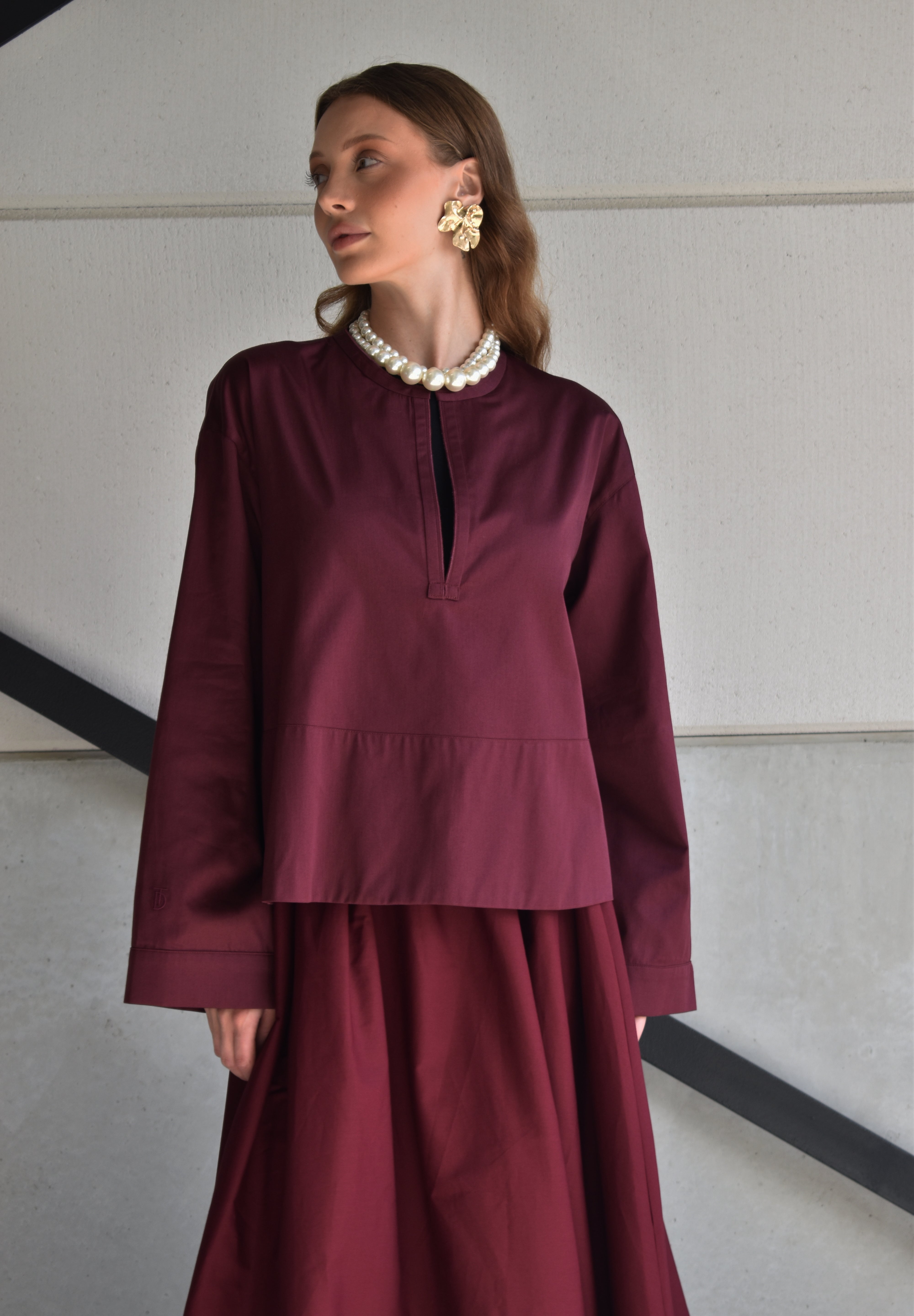 Oversized blouse - bordeaux