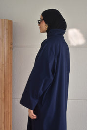 Oversized jurk met losse sjaal - donkerblauw