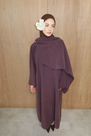 Abaya met sjaal - Aubergine