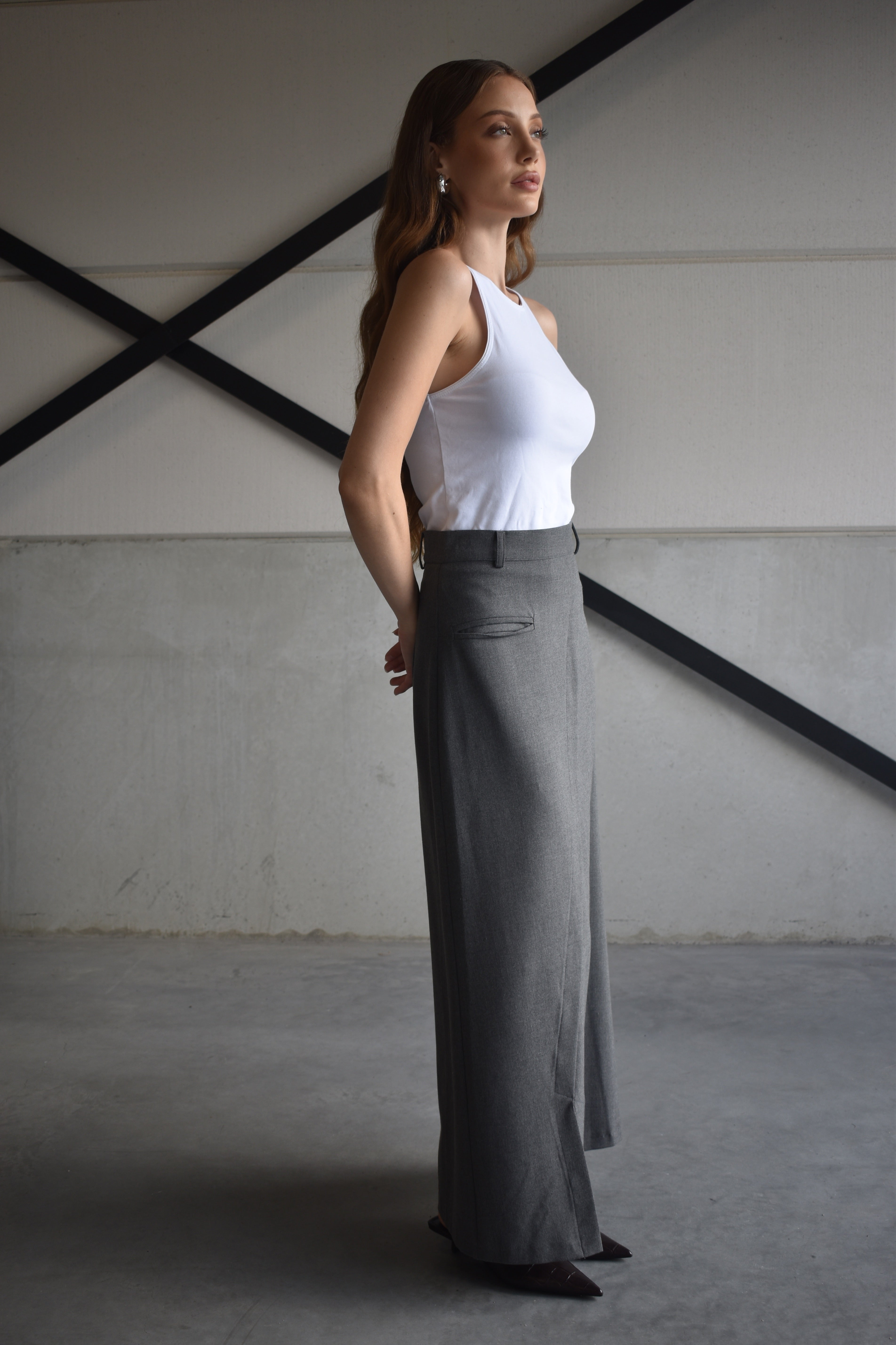 Tweedelige set: rok met gilet - antraciet