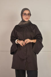 Blouse met splitarmen - bruin