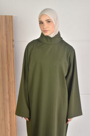Oversized jurk met sjaal - donkergroen