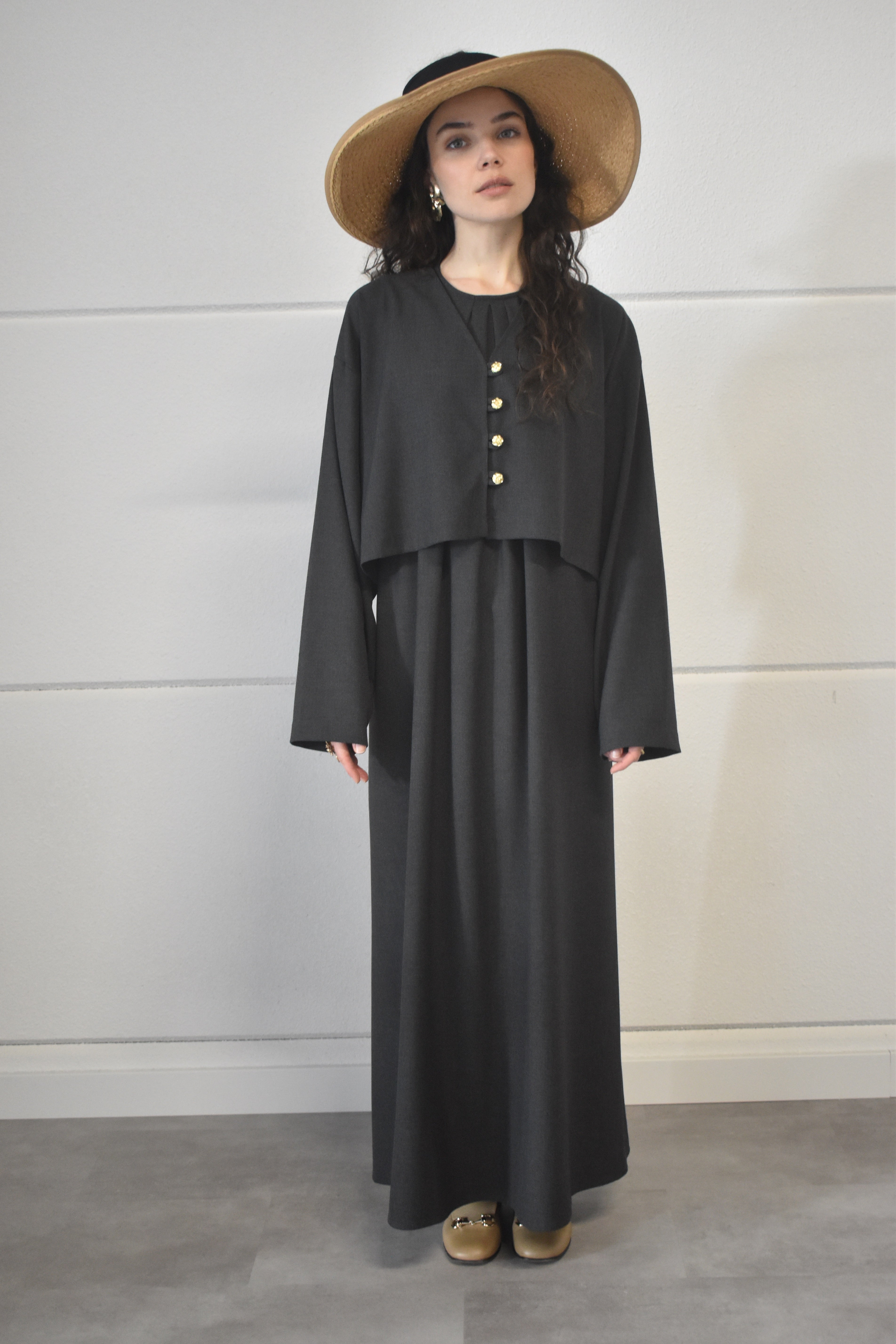 Kimono jurk - antraciet