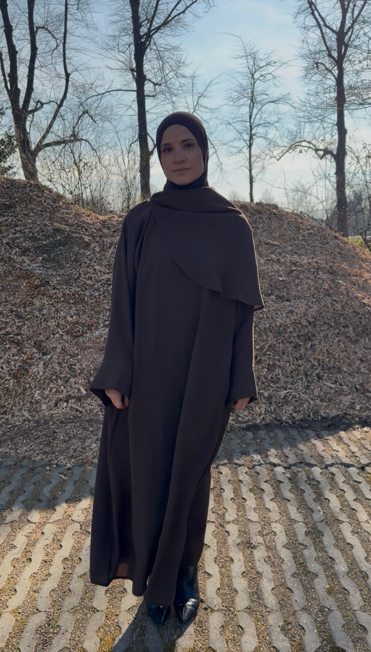 Abaya met sjaal - bruin