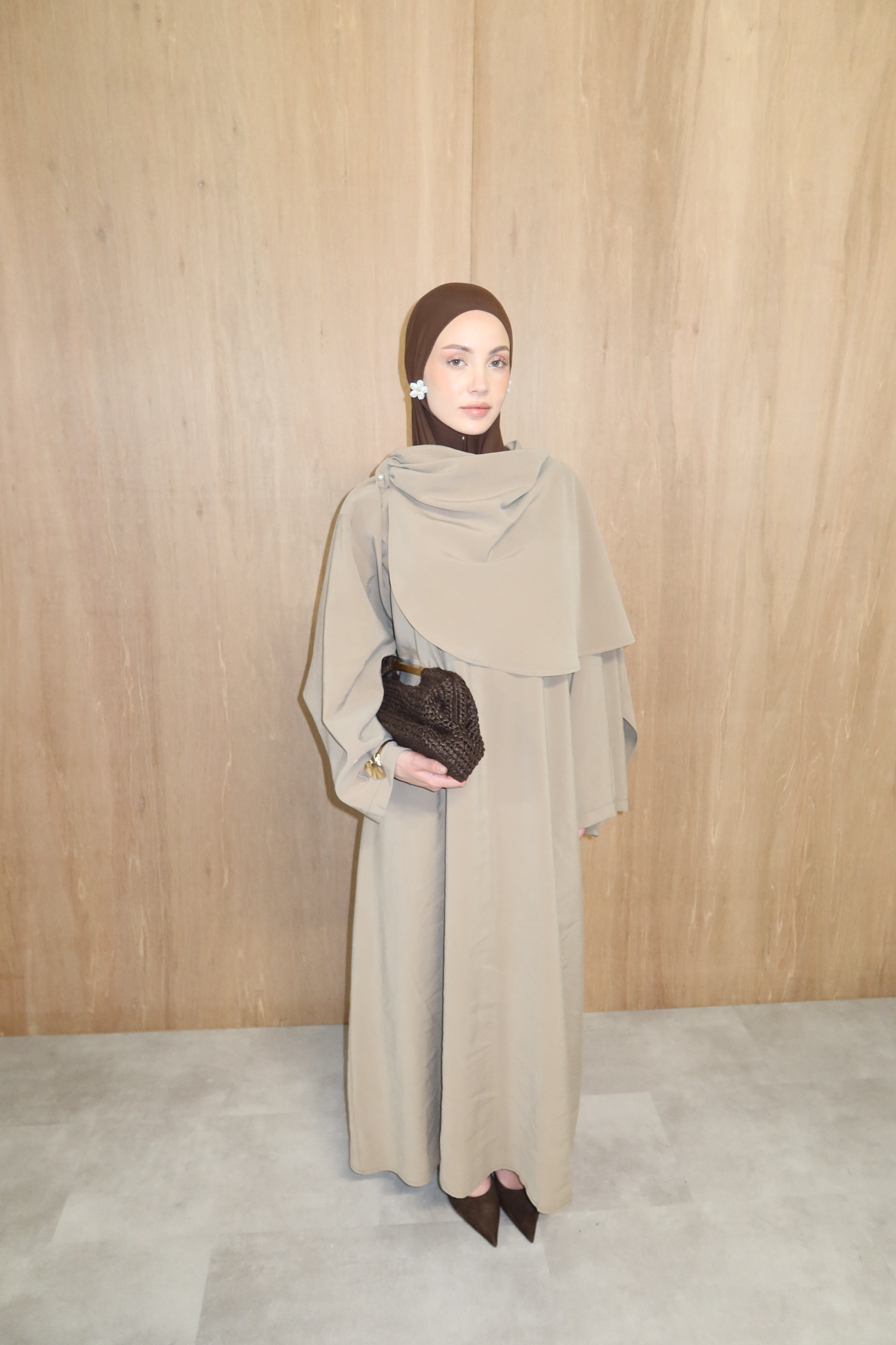 Abaya met sjaal - Koelbruin