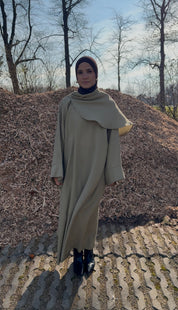 Abaya met sjaal - pistache