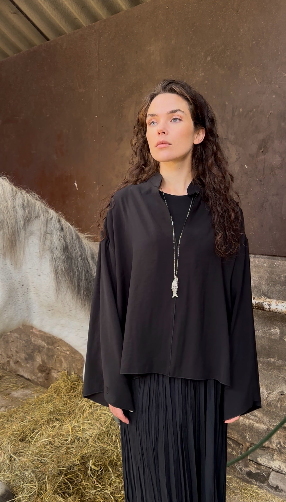 Oversized blouse - zwart
