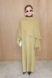 Abaya met sjaal - Pistache