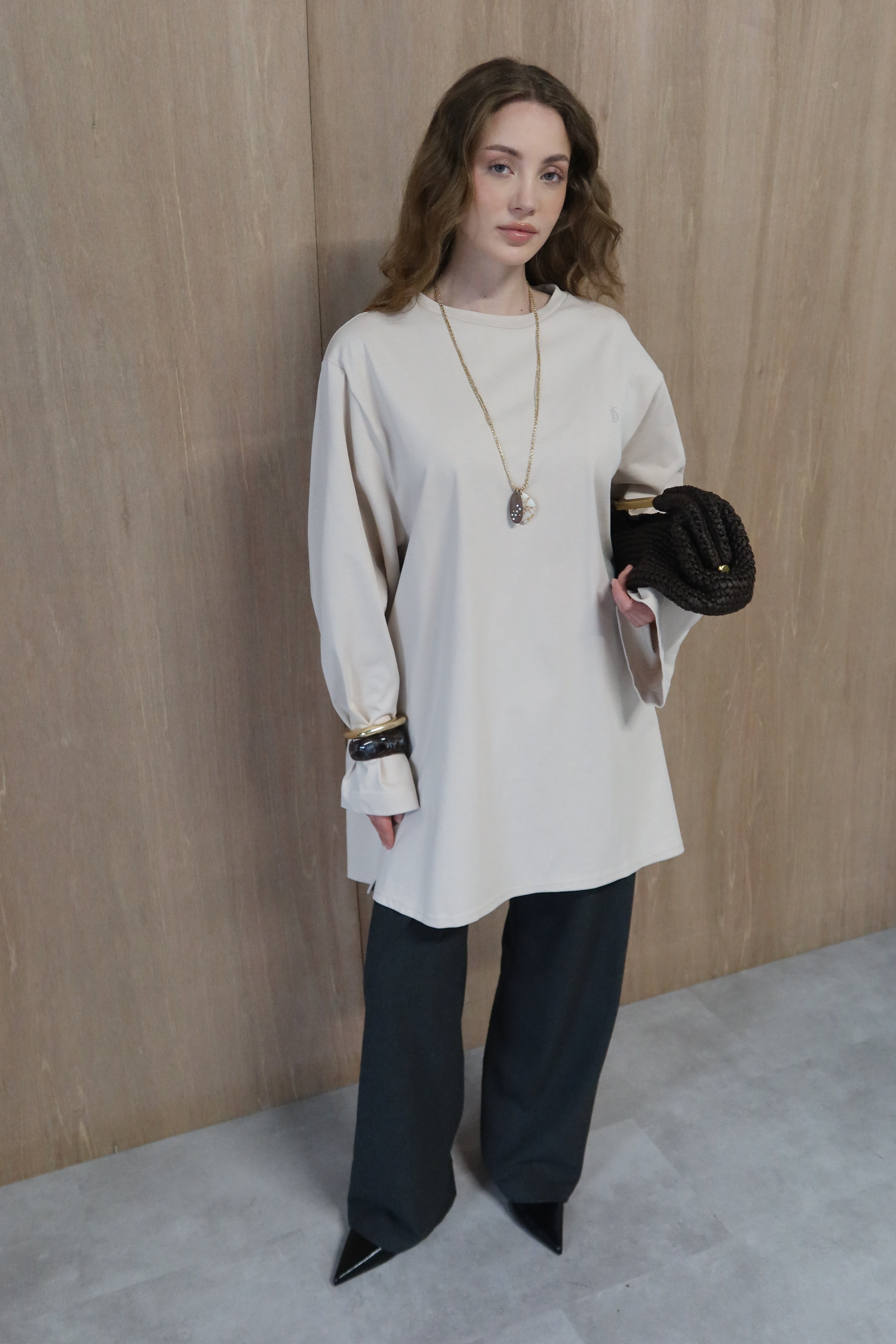 Dunne oversized shirt - Beige