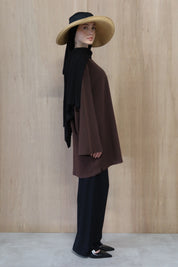 Dunne oversized shirt - Espressobruin
