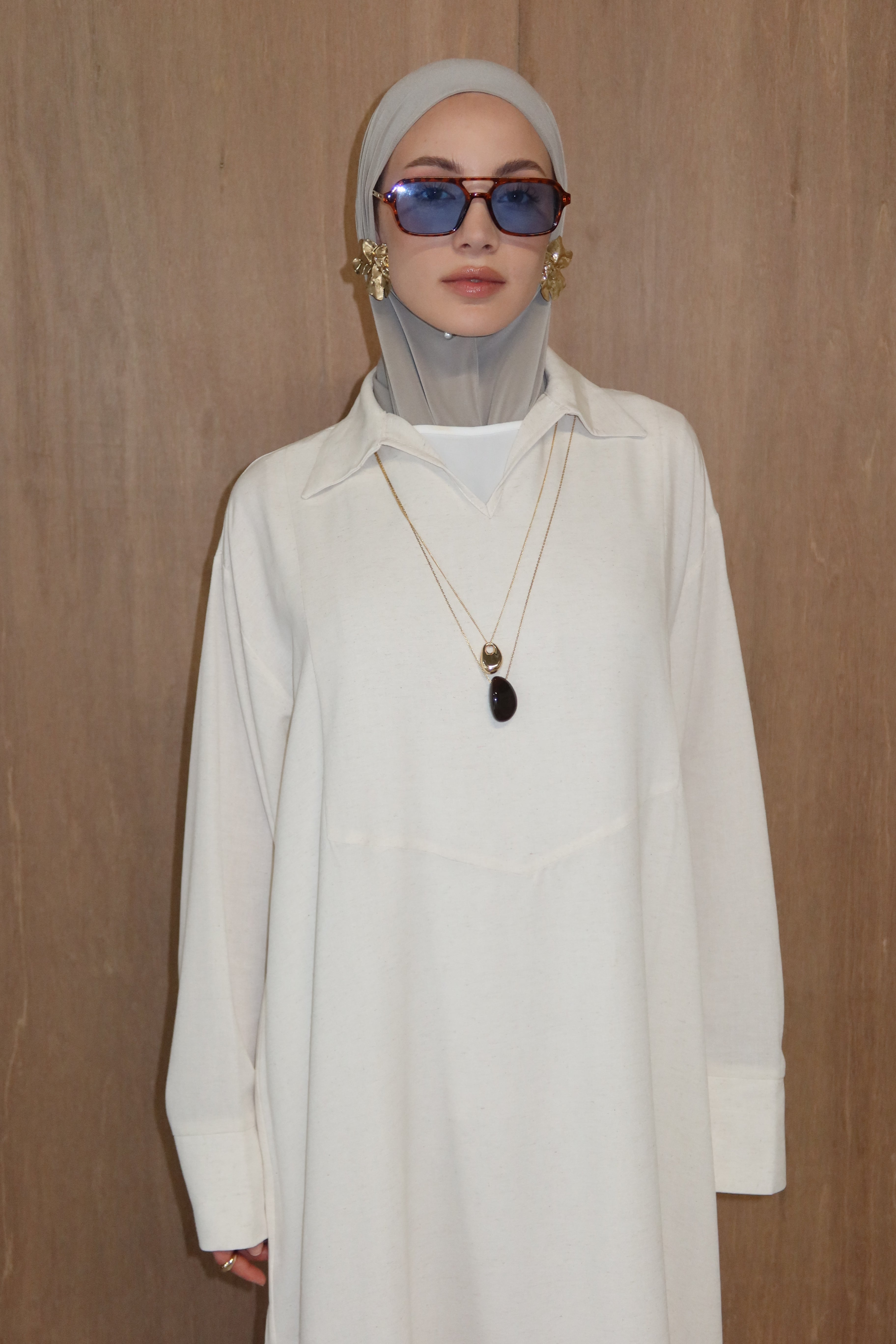 Linnen abaya - Zandbeige