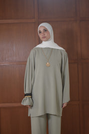 Oversized linnen shirt - Pistache