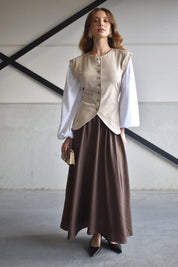 Blouse inclusief mouwen - beige