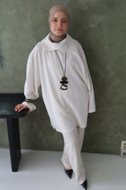Linnen twinset - Soft taupe