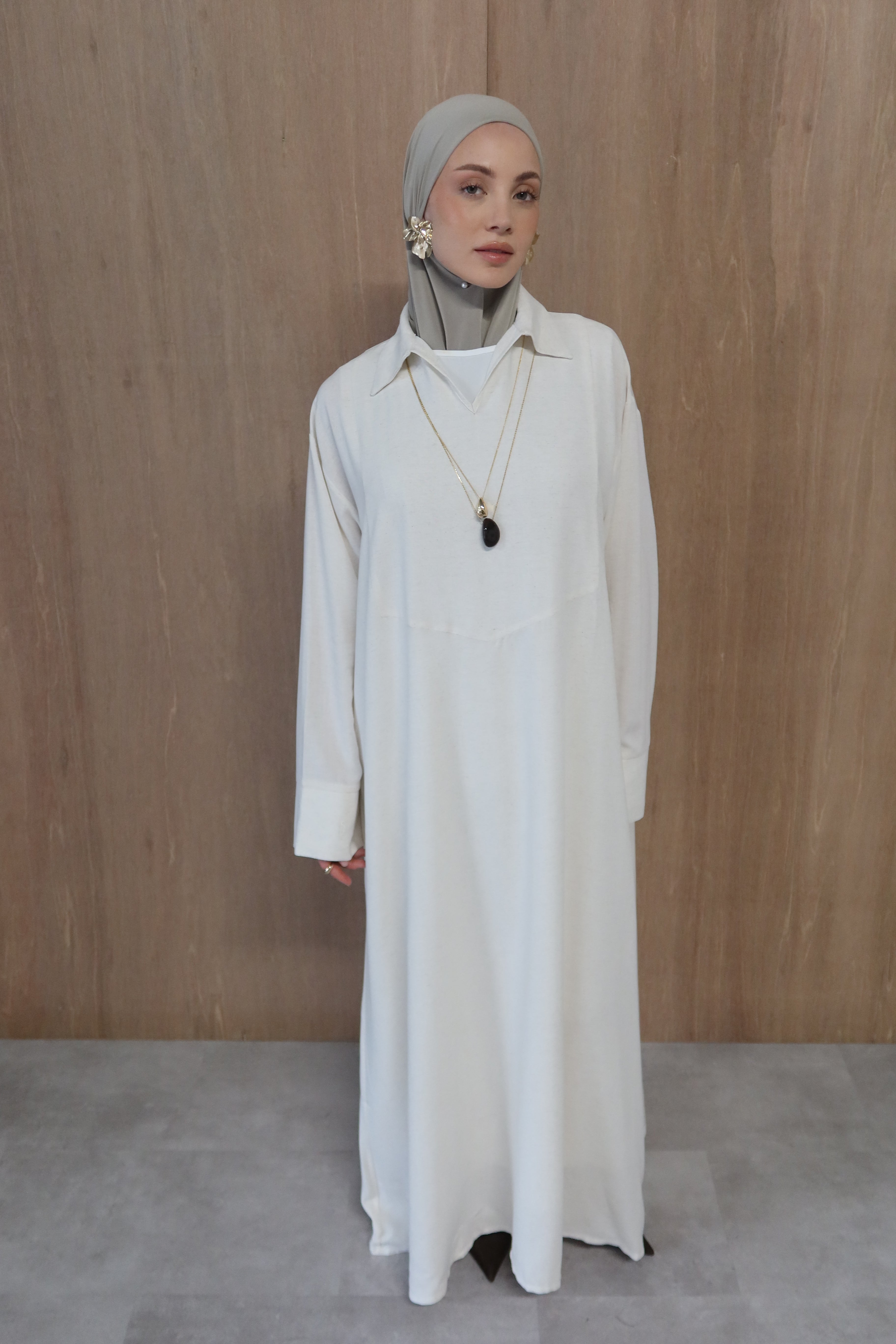 Linnen abaya - Zandbeige