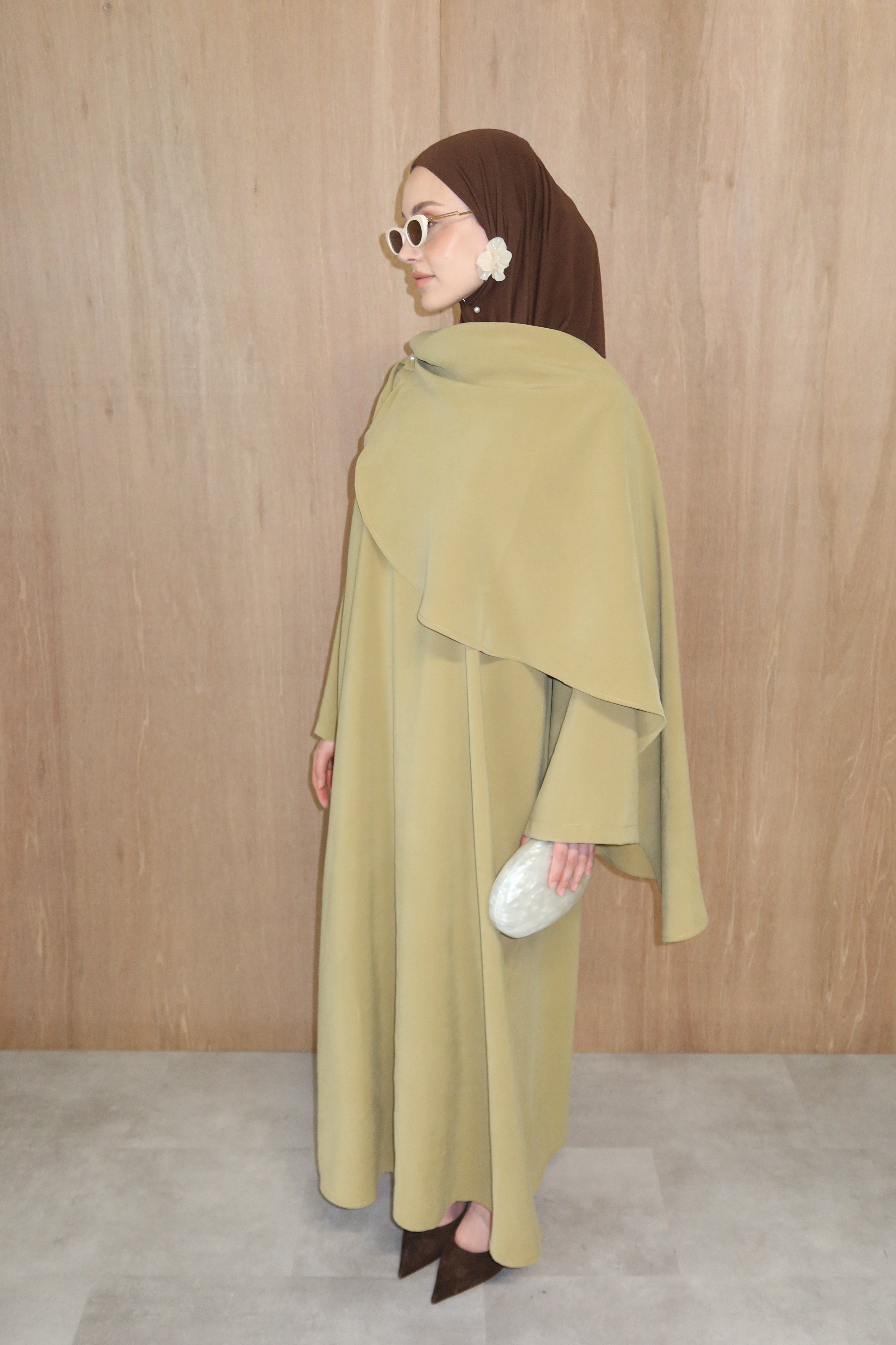Abaya met sjaal - Pistache