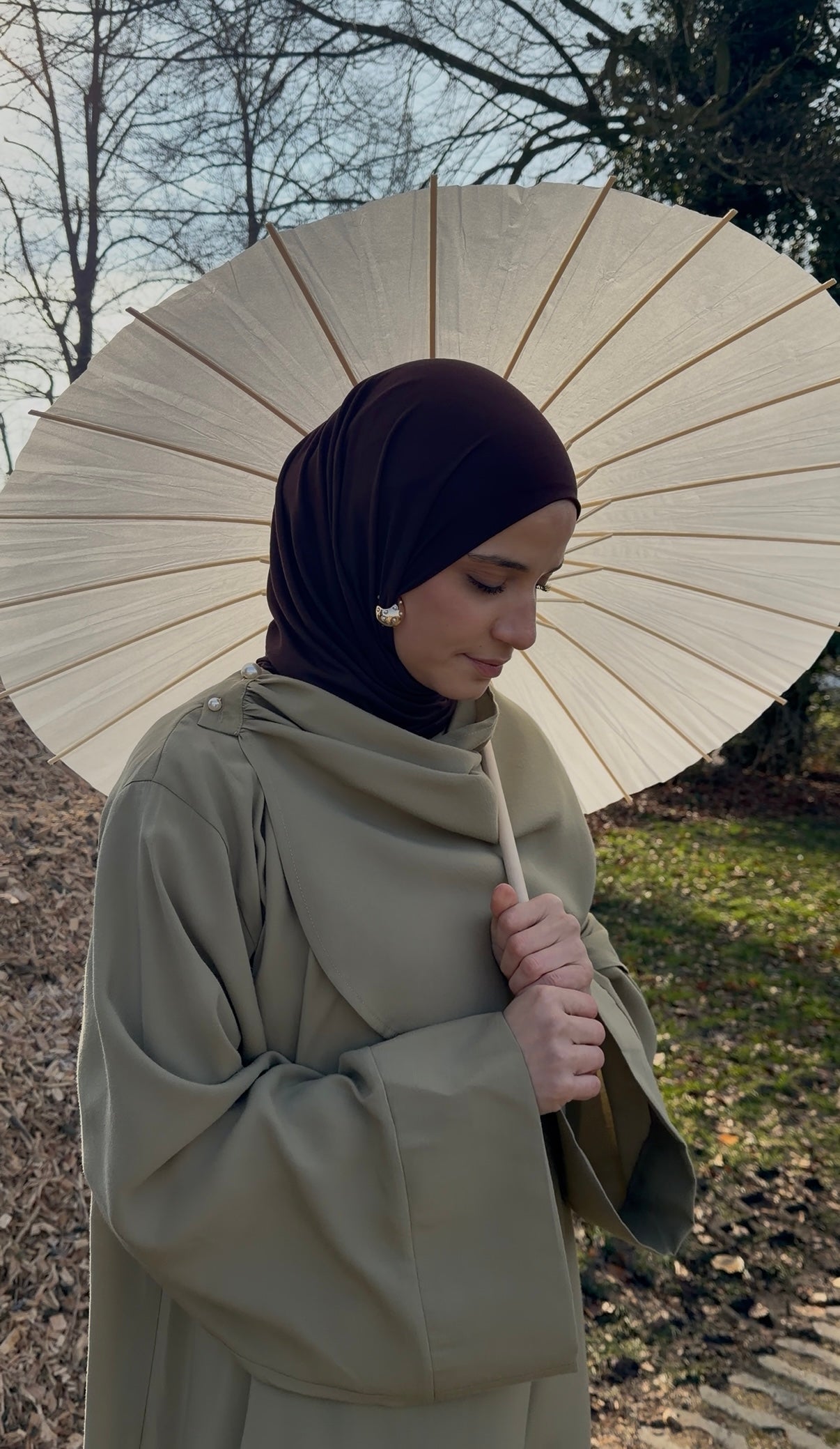 Abaya met sjaal - pistache