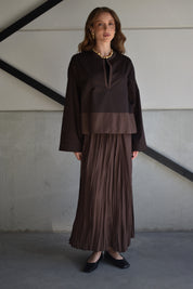 Oversized blouse - donkerbruin
