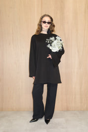 Dunne oversized shirt - Zwart