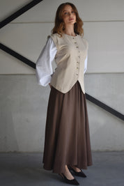 Blouse inclusief mouwen - beige
