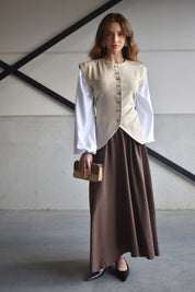 Blouse inclusief mouwen - beige