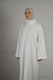 Oversized jurk met losse sjaal - roomwit