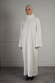 Oversized jurk met losse sjaal - roomwit
