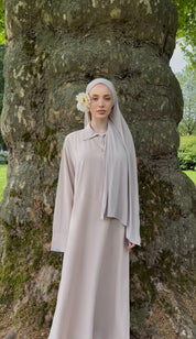 Linnen abaya -nude