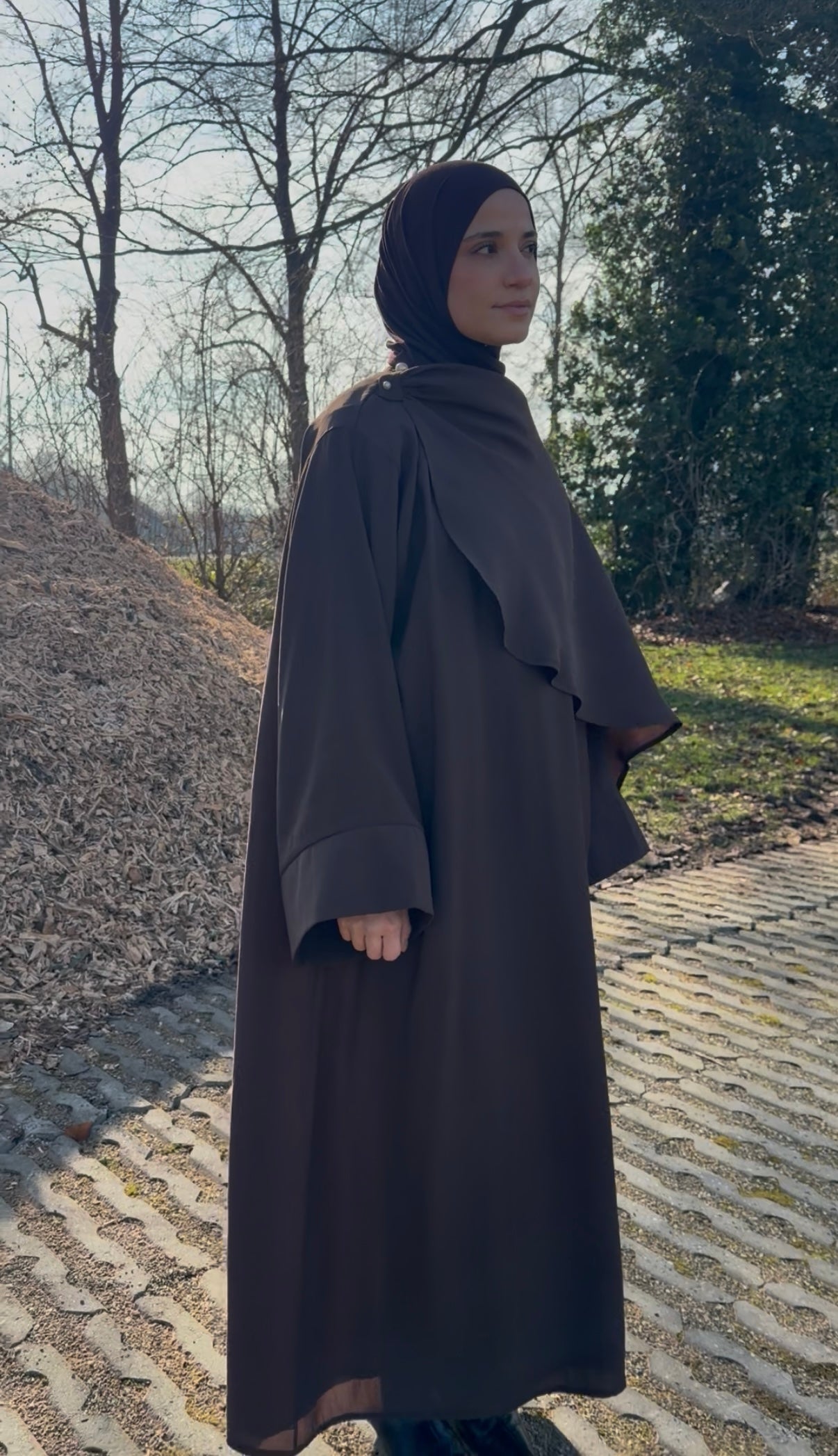 Abaya met sjaal - bruin