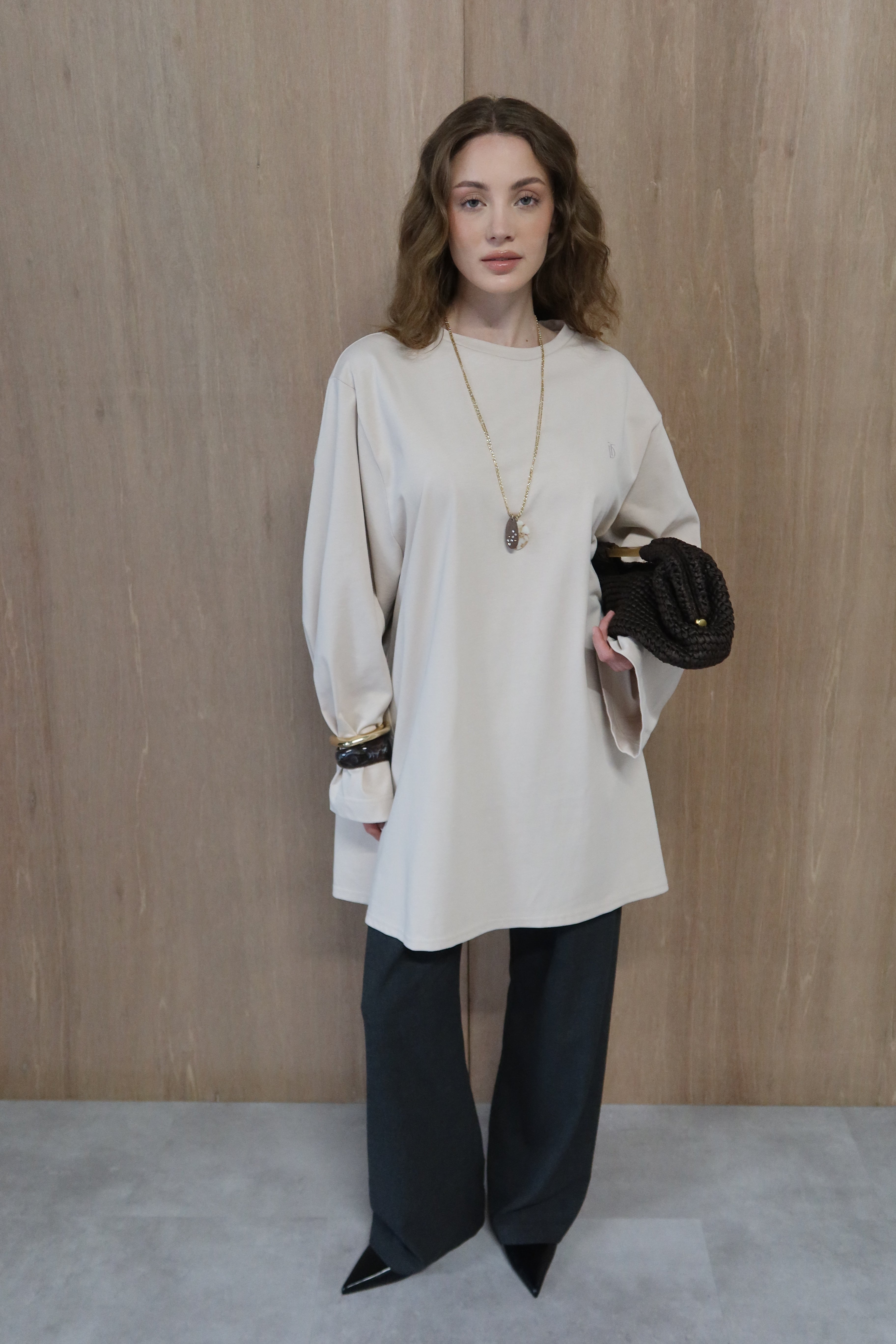 Dunne oversized shirt - Beige